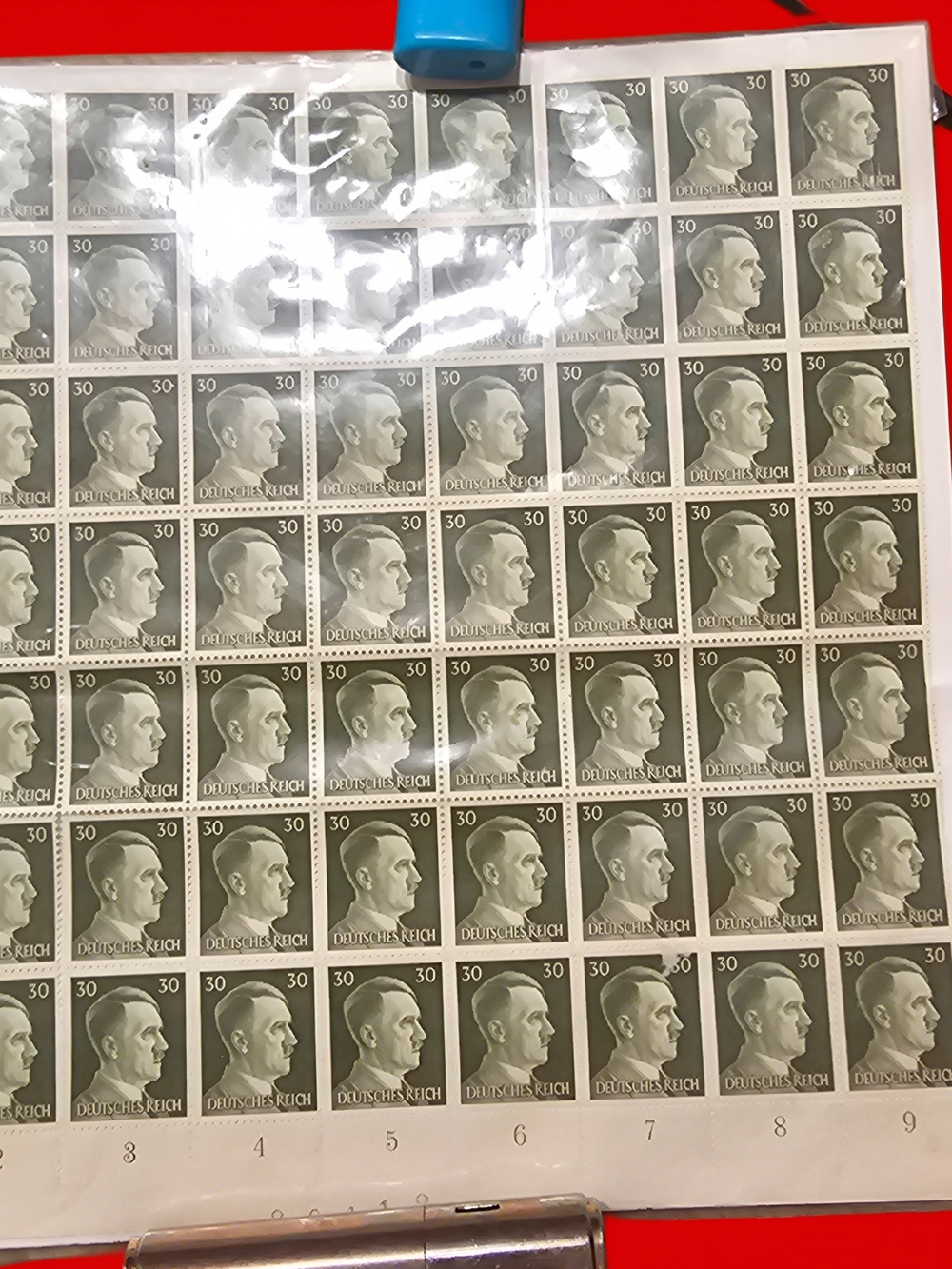 Vintage Adolf Hitler Sheet Of Postage Stamps
